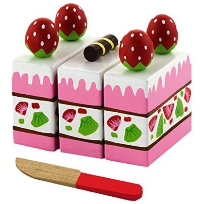 Viga, ягодова, торта,за залепване, играчка от дърво, дървена игра за залепване, игра за залепване торта, игри с десерти, дървени игри с десерти, игра за залепване ягодова торта,   игра, игри, играчка, играчки