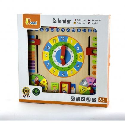 Viga, мултифункционален календар с часовник, дървен часовник, часовник от дърво, календар, часовник с календар, дървен часовник с календар, календар с часовник, календар с четири сезона, игра, игри, играчка, играчки
