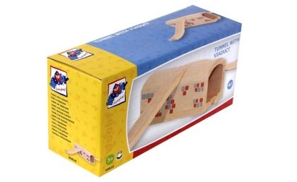 Woody - Дървена играчка - Тунел с релса за пресичане