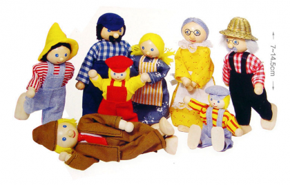 Goki, гъвкави кукли за кукленска къща, куклена къща, фермерско семейство, дървени, кукли, семейство, фермери, дървени кукли семейство, играчка, играчки, игри, игра