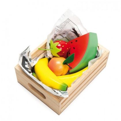 le toy van, дървена касетка с плодове, касетка с плодове, дървени плодове, плод, плодове, сергия на пазара, магазин, кухня, игра, игри, играчка, играчки