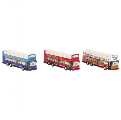 goki, двуетажен, метален автобус, за, забележителности, двуетажен автобус, метално превозно средство, игра, игри, играчка, играчки