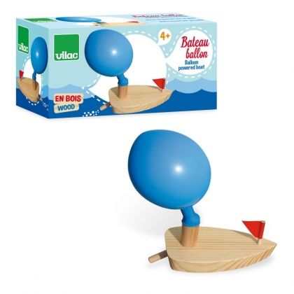 vilac, дървена лодка с балон, балон,  лодка, дърво, баня, декор, декорация, игра, игри, играчка, играчки