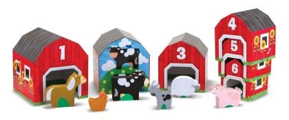 melissa & doug, дървена игра за сортиране, къщички с животни, къщички, животни, числа, цифри, броене, сортиране, дървена игра, игра, игри, играчка, играчки