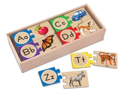 melissa & doug, дървен самокоригиращ се пъзел, английската азбука, английска азбука, дървен пъзел с букви, дървен пъзел, пъзел, пъзели, puzzle, puzzles