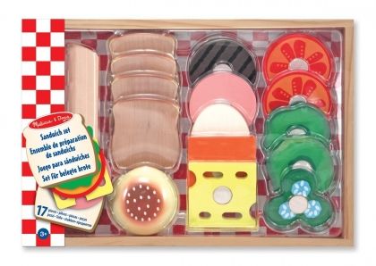 melissa & doug, дървен комплект, направи си сандвич, закуска, сандвичи, сандвич, храна, дървен сандвич, дървена игра, игра, игри, играчка, играчки