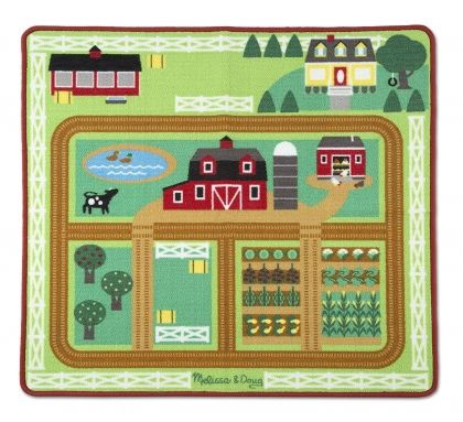 melissa & doug, килимче за игра, килим, килимче, ферма, домашни животни, двор, животни, игра, игри, играчка, играчки