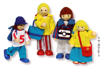 Goki, гъвкави, кукли, за кукленска, къща, куклена, къща, Ваканционно, семейство, дървени, кукли, семейство, играчка, играчки, игри, игра