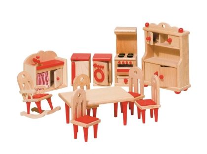 goki, обзавеждане, за кухня, на къща, за кукли, в червено, дървена, куклена, къща, дървена, за кукли, кукленска, къщичка, за кукли, игри къща, играчка, играчки, игри, игра