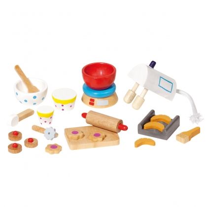 Goki, кухненски аксесоари за игра, за печене, дървени съдове за кухнята, дървена играчка, дървена куклена къща, дървена къща за кукли, дървена кукленска къща, дървена къщичка за кукли, кукленска къща играчки, игри къща, играчка, играчки, игри, игра