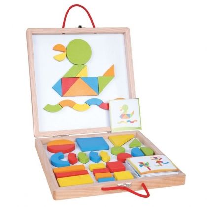 Lelin, Дървени, магнитни, форми, и цветове, в, куфар, магнит, магнити, играчки, играчки, играчка, игра, игри