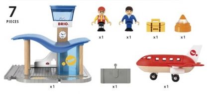 brio, дървен комплект, летище с контролна кула, летище, самолет, терминал, контролна кула, игра, игри, играчка, играчки