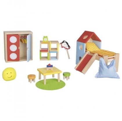 goki, обзавеждане за детска стая за куклена къща, детска стая, куклена къща, обзавеждане, мебели, легло, гардероб, къща, къща за кукли, кукли, гъвкави кукли, игра, игри, играчка, играчки