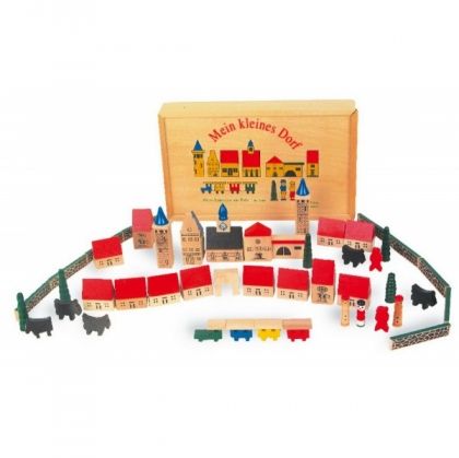 Goki, детски, дърен, конструктор, моето малко село, дървена играчка, образователна играчка, играчка, играчки, игри, игра