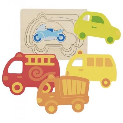 goki, дървен многослоен пъзел, превозни средства, кола, коли, мотор, линейка, пожарна, камион, автомобил, дървен пъзел, пъзел, пъзели, puzzle, puzzles