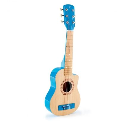 hape, дървена китара, синя лагуна, китара, укулеле, музикален инструмент, музикална играчка, музика, игра, игри, играчка, играчки