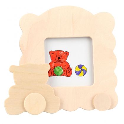 Goki, дървена рамка за снимка, за оцветяване и декорация, подарък, мече, играчка, играчки, игри, игра