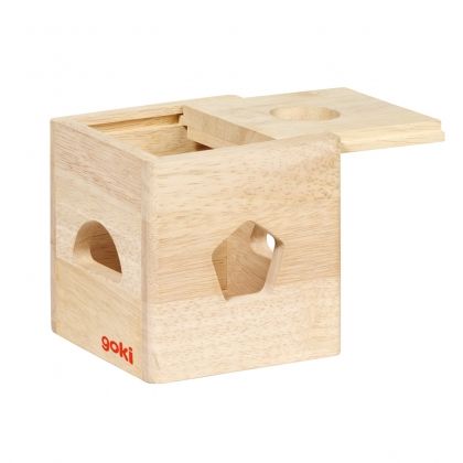 Goki, дървена кутия за сортиране на фигурки, форми, формички, дървена играчка, образователна играчка, играчка, играчки, игри, игра