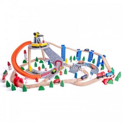 woody, дървени релси с влакове и аксесоари, дървени релси, аксесоари, релси, влак, влакове, кран, знаци, игра, игри, играчка, играчки