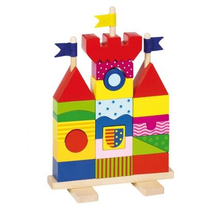 Goki, дървена играчка, низанка цветен замък, образователна играчка, играчка, играчки, игри, игра