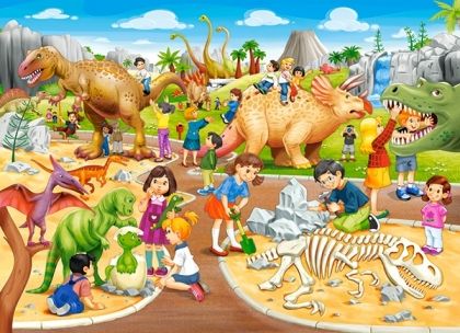 castorland, детски пъзел, динозавърски парк, динозаври, динозавър, парк, картина, забавен пъзел, пъзел, пъзели, puzzle, puzzles