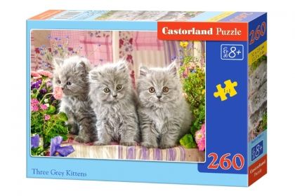 castorland, детски пъзел, малки сиви котета, коте, котета, сиви котета, котенца, картина, забавен пъзел, пъзел, пъзели, puzzle, puzzles