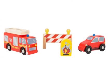 Legler, комплект, комплекти, превозни, средства, пожарна, кола, предупредителни знаци, игра, игри, играчка, играчки