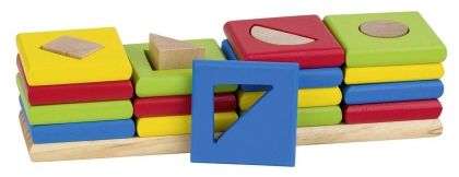 Goki, низанка, форми и цветове, 4 кули, дървена играчка, образователна играчка, играчка, играчки, игри, игра