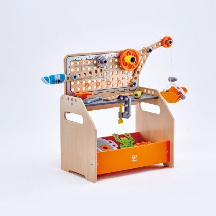 hape, дървена маса за игра, научни експерименти, работна маса, инструменти, експерименти, наука, изобретения, игра, игри, играчка, играчки