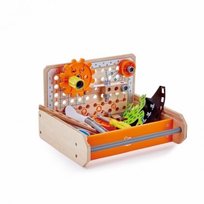 hape, дървена кутия с инструменти, научни експерименти, кутия с инструменти, инструменти, експерименти, наука, изобретения, игра, игри, играчка, играчки