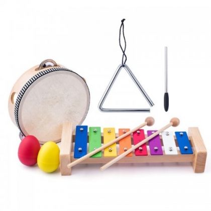 Woody, дърво, дървена, играчка, комплект, музикални, инструменти, инструмент, музика, ксилофон, дайре, маракас, игра, играчки, игри