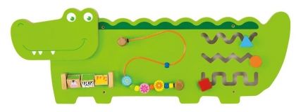 viga, дървена интерактивна игра за стена, игра за стена, дървена игра, крокодилче, крокодил, интерактивна, множество, активности, активна, уча, играя, кубчета, лабиринт, игра, игри, играчка, играчки