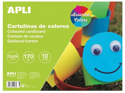 Apli - Цветно картонено блокче ,10 цвята, творчески комплект, направи си сам, изработване, творчество, творчески, креативен, креативност, декорация, декор, украса
