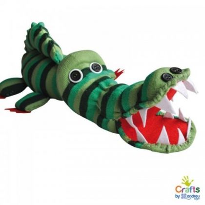 andreu toys, творчески комплект, направи сам, крокодилче от чорапче, крокодил, чорап, крокодил от чорап, създай, декорация, декорирай, игра, игри, играчка, играчки