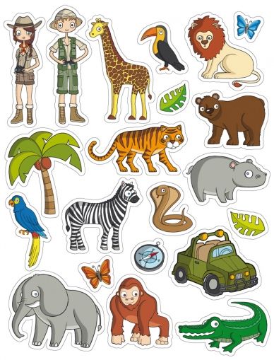 Apli, джунглата,  джунгла, диви животни, животни, животно, самозалепващи фигурки, етикет, етикети, лепене, за лепене, творчество, творчески, стикери, лепенки, стикер, фигура, образование, забавление, обучение