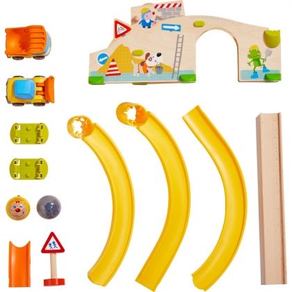 Haba, система, за детска игра, Kullerbü, строител, строители, строителен, комплект, строителна площадка, писта, самосвал, товарач,  игра, игри, играчка, играчки