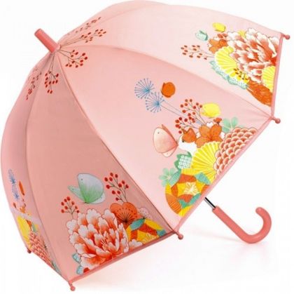 djeco, детски чадър, цветна градина, цветя, розов чадър,  чадър, дъжд