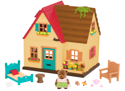 li`l woodzeez, комплект за игра, къщичка с обзавеждане, къщичка, обзавеждане, стаи, стая, спалня, дневна, мече, игра, игри, играчка, играчки