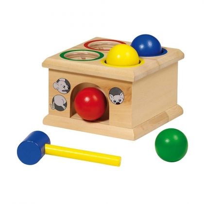 Goki, игра с чук и цветни топки, хвани мишката, дървена играчка, образователна играчка, играчка, играчки, игри, игра