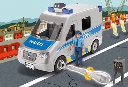 Revell, сглобяем модел, джуниър комплект, полицейски ван, полицейски служител, радар, сглобяем ван, сглобяема играчка, играчка за сглобяване, игра, игри, играчка, играчки 