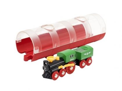 brio, комплект, парен локомотив и тунел, влак, тунел, релси, влакове, локомотив, вагон, аксесоари, игра, игри, играчка, играчки