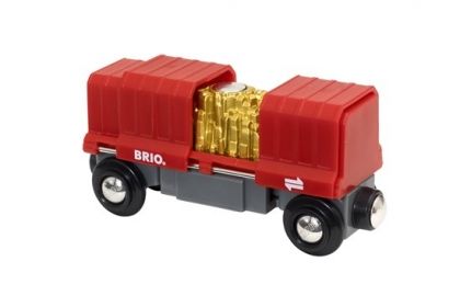 brio, комплект, карго вагон със злато, карго вагон, влак, релси, влакове, злато, вагон, аксесоари, игра, игри, играчка, играчки
