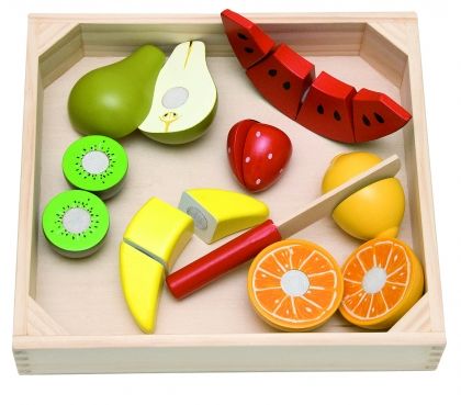 Woody - Дървена играчка - Плодове в табличка
