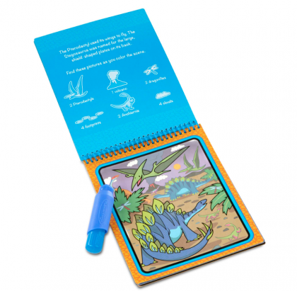 Melissa & Doug, книжка за оцветяване на водна основа, книжка за оцветяване, картинки за оцветяване на водна основа, писалка на водна основа, оцветяване на водна основа , динозавър, динозаври 