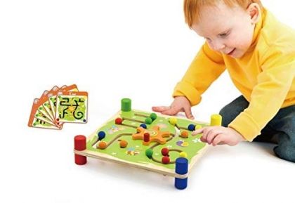 viga, дървен лабиринт с многоцветни пинове, дървен лабиринт, лабиринт, пинове, цветни пинове, пинчета, лабиринт от дърво, дърво, дървена играчка, детски лабиринт, детска играчка, логическа игра, игра, игри, играчка, играчки
