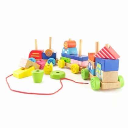 viga, дървено влакче за нанизване и дърпане, дървено влакче, влакче за нанизване, влакче за дърпане, играчка за нанизване, играчка за дърпане, нанизване, дърпане, влак, влакче, игра, игри, играчка, играчки