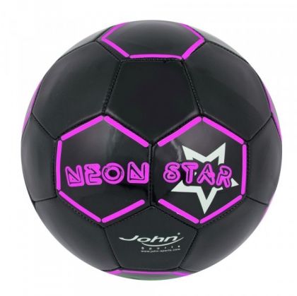 john, футболна топка, размер 5, неонови звезди, черна топка, черна футболна топка, футбол, топка, игра, игри, играчка, играчки