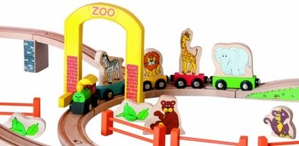Woody - Дървен влак с релси - Веселото влакче в зоопарка