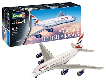 Revell, сглобяем модел, еърбъс A380-800, самолет, британски самолет, пътнически самолет, самолет, сглобяем самолет, конструктор, конструктори, игра, игри, играчка, играчки 