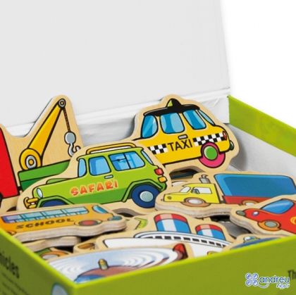 Andreu toys, комплект, дървени, фигурки, магнитни, превозни, средства, комплект дървени фигурки, магнитни превозни средства, дървена играчка, образователна играчка, обучителна играчка, креативна играчка, играчка, играчки, игри, игра